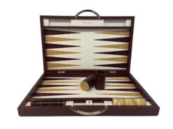 Backgammon Cuir Véritable GM - Bordeaux - Renzo Romagnoli