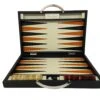 Backgammon Cuir Véritable GM - Noir / Orange - Renzo Romagnoli