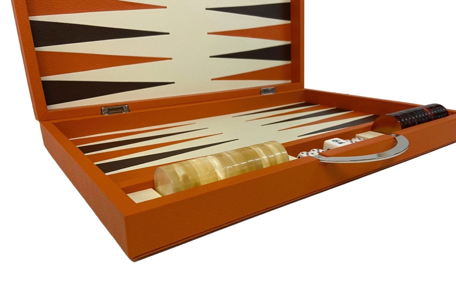 Backgammon Cuir véritable GM - Orange - Renzo Romagnoli Backgammon Cuir Véritable GM - Orange - Renzo Romagnoli -Rouge et Noir Magasin backgammon cuir veritable gm orange renzo romagnoli backgammon en cuir 563958