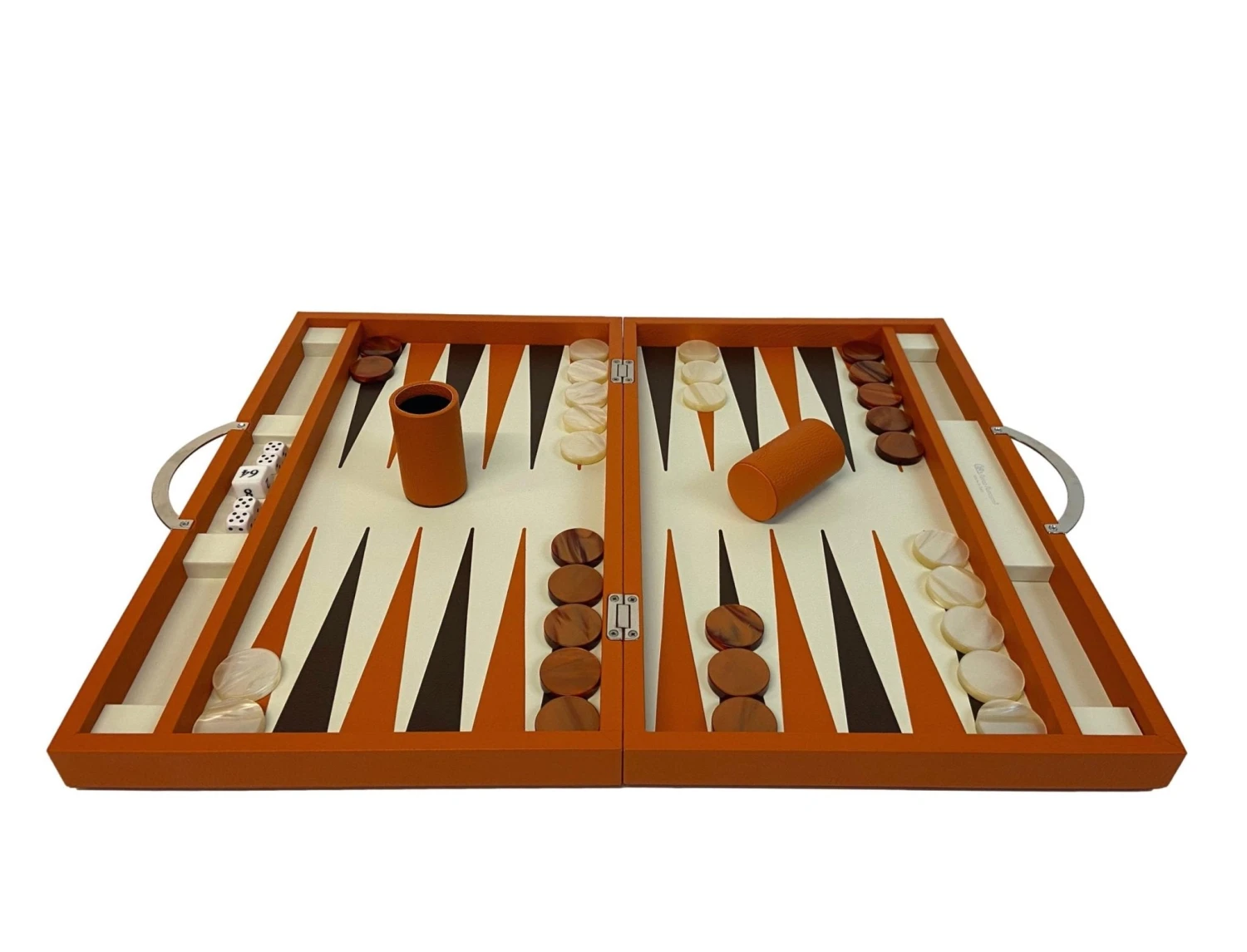 Backgammon Cuir véritable GM - Orange - Renzo Romagnoli Backgammon Cuir Véritable GM - Orange - Renzo Romagnoli -Rouge et Noir Magasin backgammon cuir veritable gm orange renzo romagnoli backgammon en cuir 909332