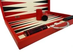 Backgammon Cuir Véritable GM - Rouge - Renzo Romagnoli -Rouge et Noir Magasin backgammon cuir veritable gm rouge renzo romagnoli backgammon en cuir 358480