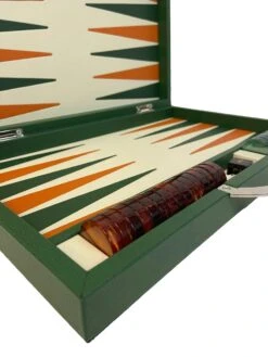 Backgammon Cuir Véritable GM - Vert / Orange - Renzo Romagnoli 3 Backgammon Cuir Véritable GM - Vert / Orange - Renzo Romagnoli -Rouge et Noir Magasin backgammon cuir veritable gm vert orange renzo romagnoli backgammon en cuir 637577