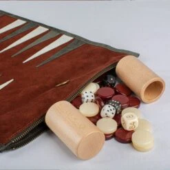 Backgammon De Voyage - Roulable - Cuir Rouge -Rouge et Noir Magasin backgammon de voyage roulable cuir rouge backgammon en cuir de voyage 294747