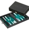 Philos Backgammon De Voyage - Style Cuir Noir / Velour émeraude - Magnétique