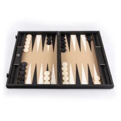 Backgammon En Bois Et Cuir Vegan - Moka