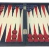 Backgammon En Cuir Véritable MM - Bleu Croco - Renzo Romagnoli