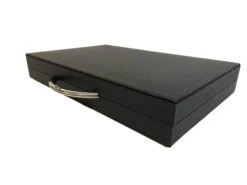 Backgammon En Cuir Véritable MM - Noir / Orange - Renzo Romagnoli -Rouge et Noir Magasin backgammon en cuir veritable mm noir orange renzo romagnoli backgammon en cuir 900969