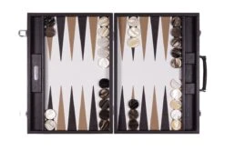 Backgammon Hector Saxe - Buffle Chocolat - Compétition -Rouge et Noir Magasin backgammon hector saxe buffle chocolat competition backgammon cuir veritable 848385