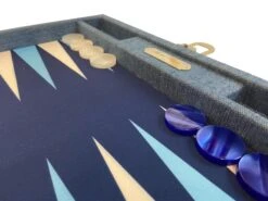 Backgammon Hector Saxe - Jean's Bleu Clair - Grand -Rouge et Noir Magasin backgammon hector saxe jeans bleu clair grand backgammon en cuir vegan 537252