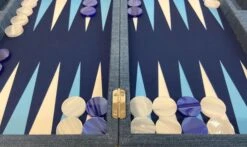 Backgammon Hector Saxe - Jean's Bleu Clair - Grand -Rouge et Noir Magasin backgammon hector saxe jeans bleu clair grand backgammon en cuir vegan 889883
