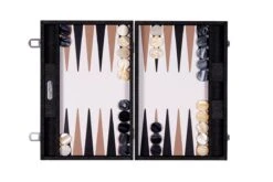 Backgammon Hector Saxe- Jean's Noir / Cuir - Grand -Rouge et Noir Magasin backgammon hector saxe jeans noir cuir grand backgammon en cuir cadeau bel objet 549837