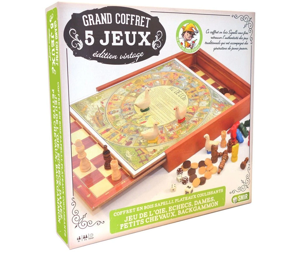 Coffret Multijeux 5 jeux (Échecs / Dames / Oie / Petits chevaux / Backgammon) Coffret Multijeux 5 Jeux (Échecs / Dames / Oie / Petits Chevaux / Backgammon) -Rouge et Noir Magasin coffret multijeux 5 jeux echecs dames oie petits chevaux backgammon jeu traditionnel coffret multijeux jeu de dames dadas jeu de loie 438992
