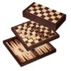 Echecs / Backgammon De Voyage - Magnétique - Bois Exotiques