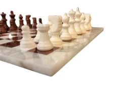 Ensemble Albâtre Marron -Rouge et Noir Magasin ensemble albatre marron ensemble echecs classique et decoratif cadeau adulte 100876