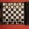 Ensemble D'échecs Roulable Magnétique - Cuir Véritable - Noir