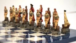 Ensemble Pirates Contre La Marine - Laqué Bleu -Rouge et Noir Magasin ensemble pirates contre la marine laque bleu ensemble echecs decoratif 696409