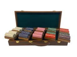 Mallette De 500 Jetons - Bois Avec Racks - Sunshine - 14,5 Gr -Rouge et Noir Magasin mallette de 500 jetons bois avec racks sunshine 145 gr mallette de poker en aluminium coffret de poker de luxe cadeau bel objet 735597