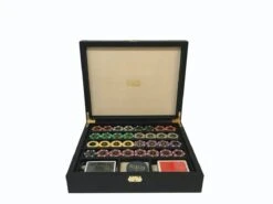 Mallette De Poker En Cuir Grainé - Noir