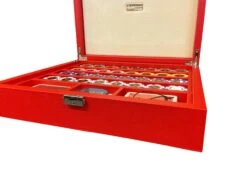 Mallette De Poker En Cuir Grainé - Rouge -Rouge et Noir Magasin mallette de poker en cuir graine rouge coffret de poker de luxe 829907