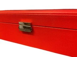 Mallette De Poker En Cuir Grainé - Rouge -Rouge et Noir Magasin mallette de poker en cuir graine rouge coffret de poker de luxe 869767