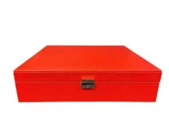 Mallette De Poker En Cuir Grainé - Rouge -Rouge et Noir Magasin mallette de poker en cuir graine rouge coffret de poker de luxe 876149