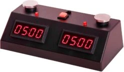 Pendule Echecs / Backgammon - Tactile - Noir LED Rouge