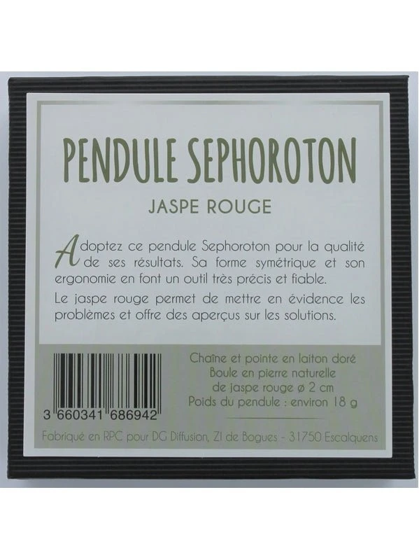 Pendule Sephoroton - Jaspe Rouge Pendule Sephoroton - Jaspe Rouge -Rouge et Noir Magasin pendule sephoroton jaspe rouge pendule divinatoire cadeau bel objet 294084