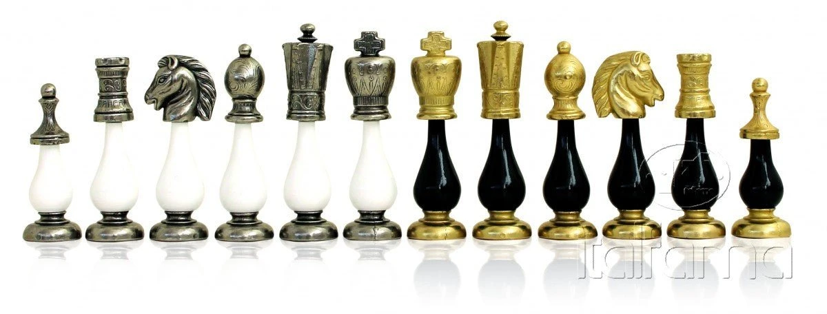 Pièces Arabesques en métal et bois - Fait à la main - Blanc et Noir Pièces Arabesques En Métal Et Bois - Fait à La Main - Blanc Et Noir -Rouge et Noir Magasin pieces arabesques en metal et bois fait a la main blanc et noir pieces dechecs decoratives figuratives 355875