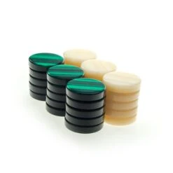 Pions De Backgammon Nacrés - Acrylique - Vert
