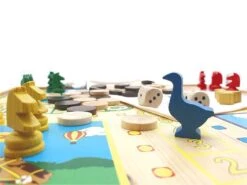 Plumier Jeu De L'oie / Petits Chevaux - Bois Blanc