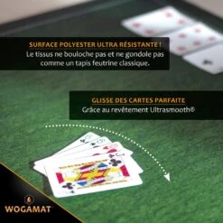 Tapis De Bridge- Wogamat -Rouge et Noir Magasin tapis de bridge wogamat tapis de cartes jeu de cartes bridge tapis 198577