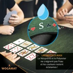 Tapis De Bridge- Wogamat -Rouge et Noir Magasin tapis de bridge wogamat tapis de cartes jeu de cartes bridge tapis 546545